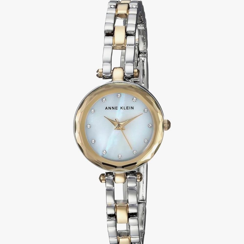 Anne Klein Two Tone Watch with Crystal Accent